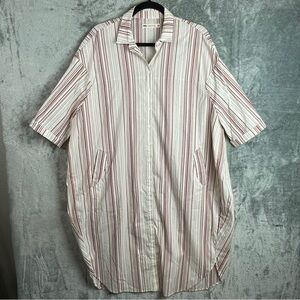 SBJ Austin Dress one size midi striped pockets Lagenlook minimalist art to wear